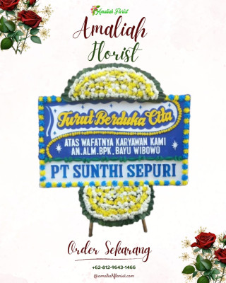 Papan Bunga Duka di Pal Merah